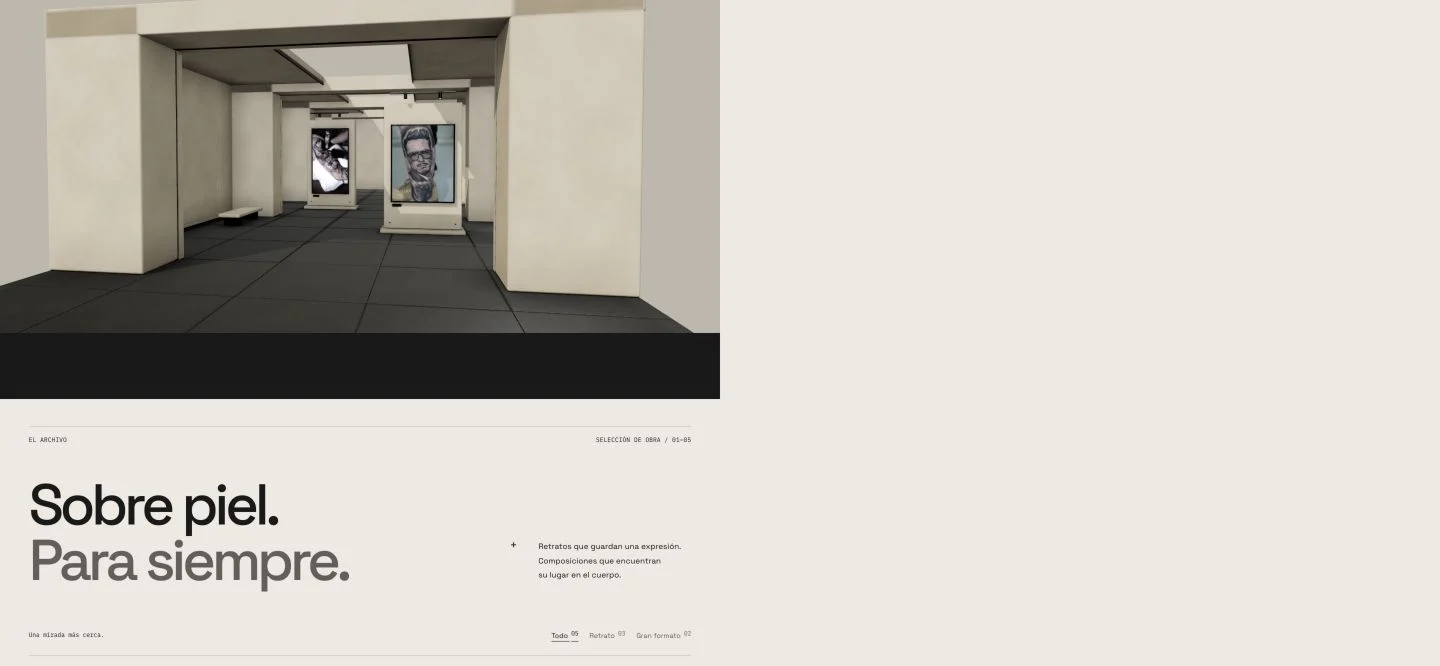 Galería de piedra clara dedicada a la obra de Mauro Marini.